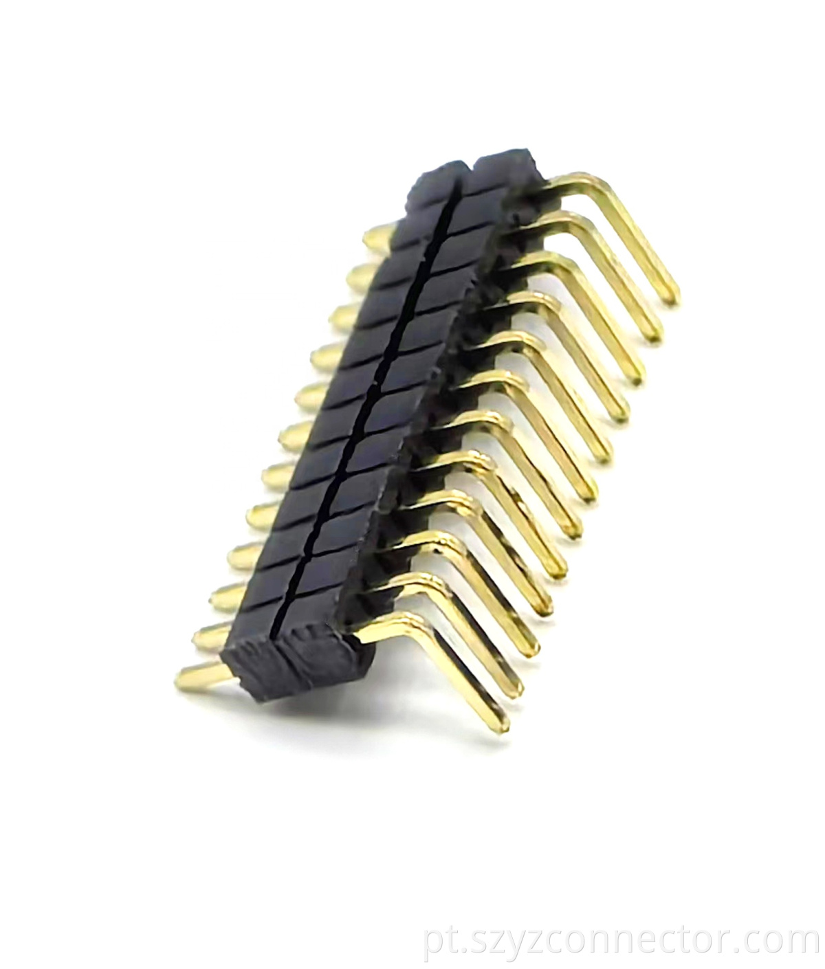 1.0mm Pitch Pin Header Connector Single Row Right Angle Dual Plastic H:2.0mm 1*12P